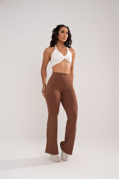 Calça Flare Feminina Fitness em Poliamida Cós Alto | Flythom