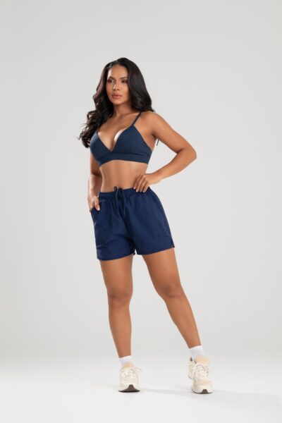 Conjunto Feminino Short e Top com Bolso Lateral em Poliamida Premium Flythom