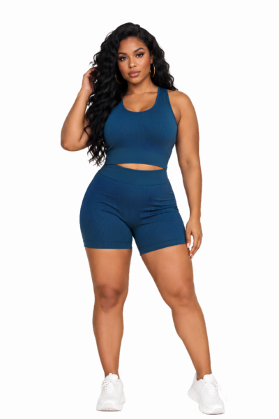 CONJUNTO FEMININO GLINDA TOP E SHORT CANELADO